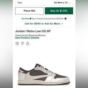 Travis Scott x Air Jordan 1 Retro Low OG 'Reverse Mocha'